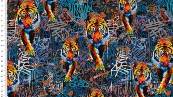 Tiger-Graffitti Baumwoll Jersey